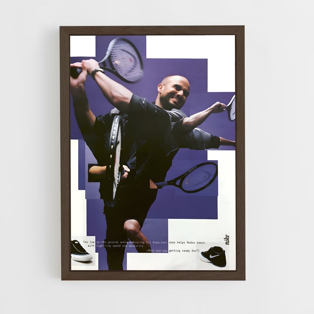 andre-agassi-10 cadre Bois foncé