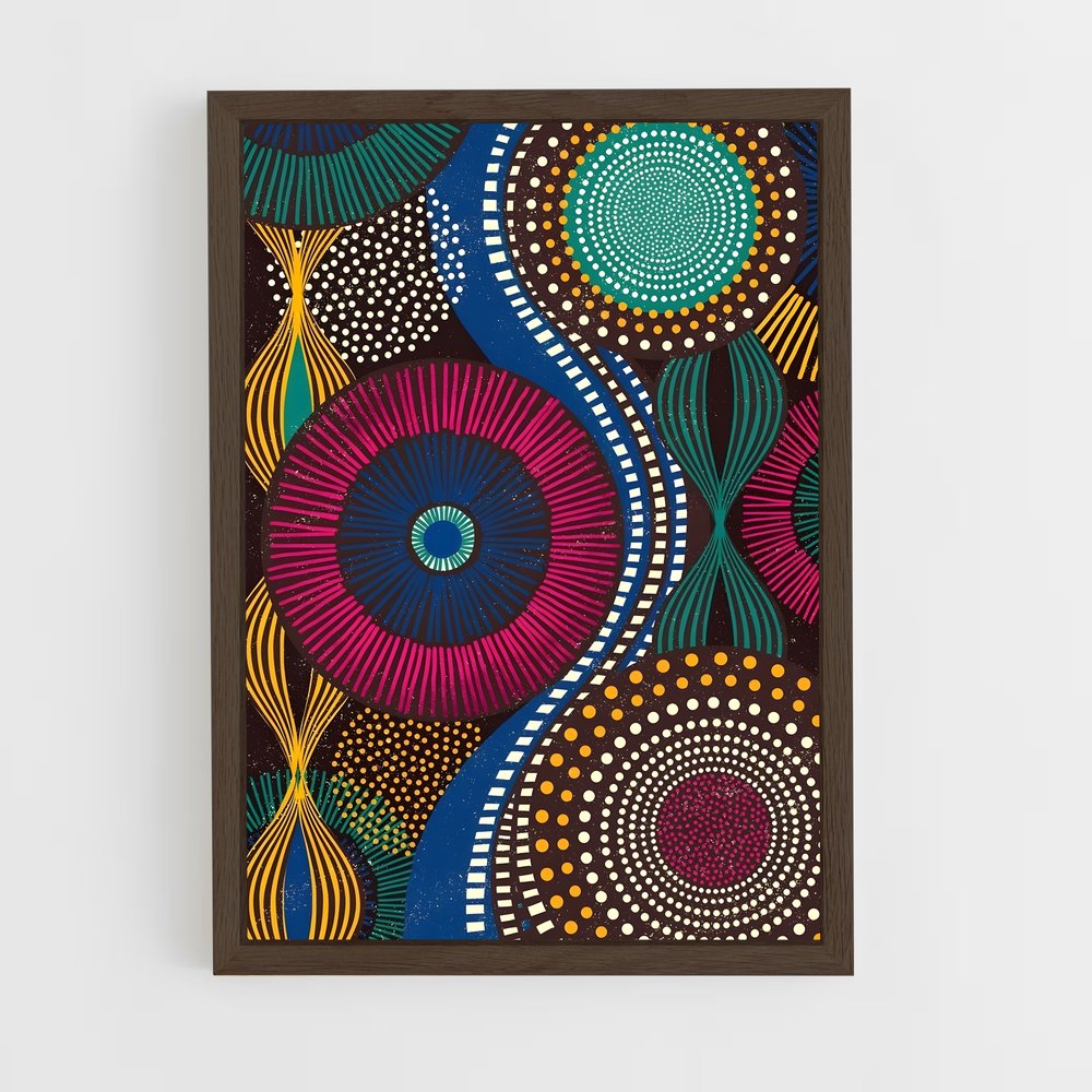 ap-african patterns-3 cadre Bois foncé