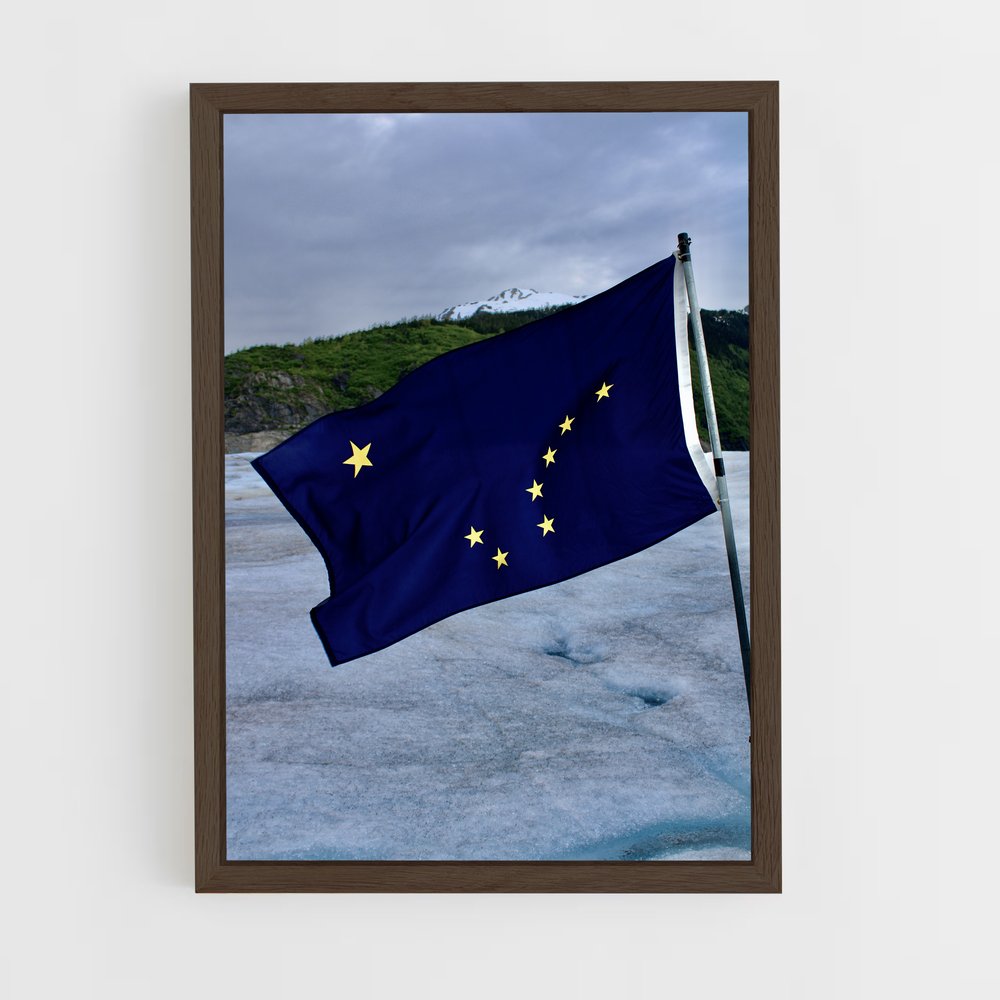 ap-alaska flag-2 cadre Bois foncé