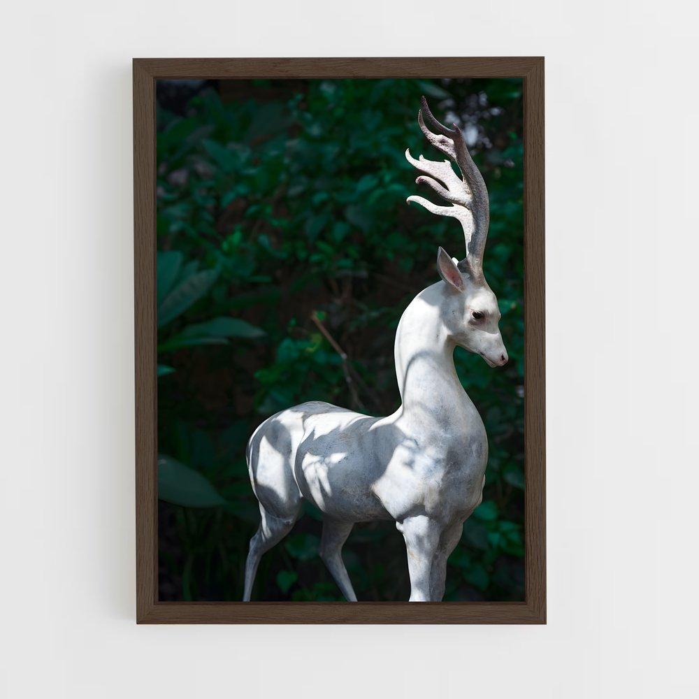 ap-albino deer-2 cadre Bois foncé