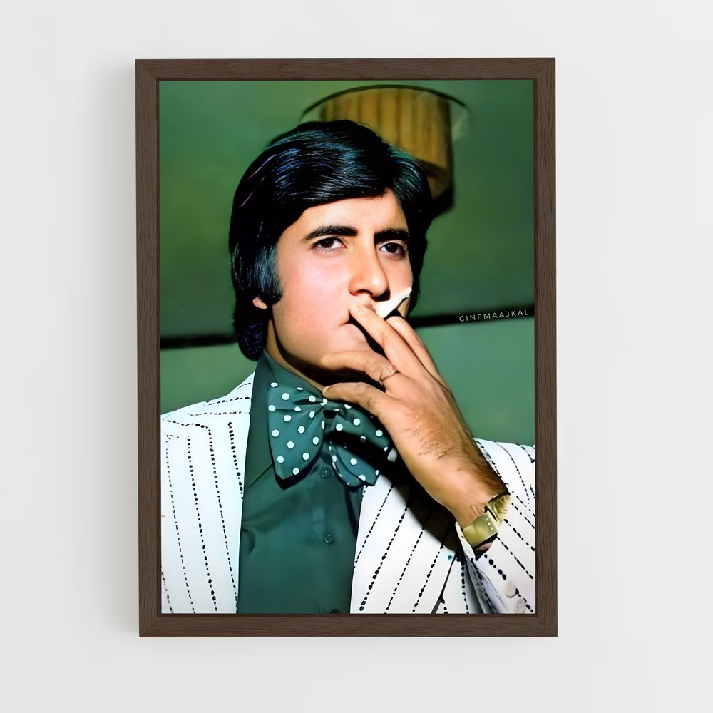 ap-amitabh bachchan-9 cadre Bois foncé