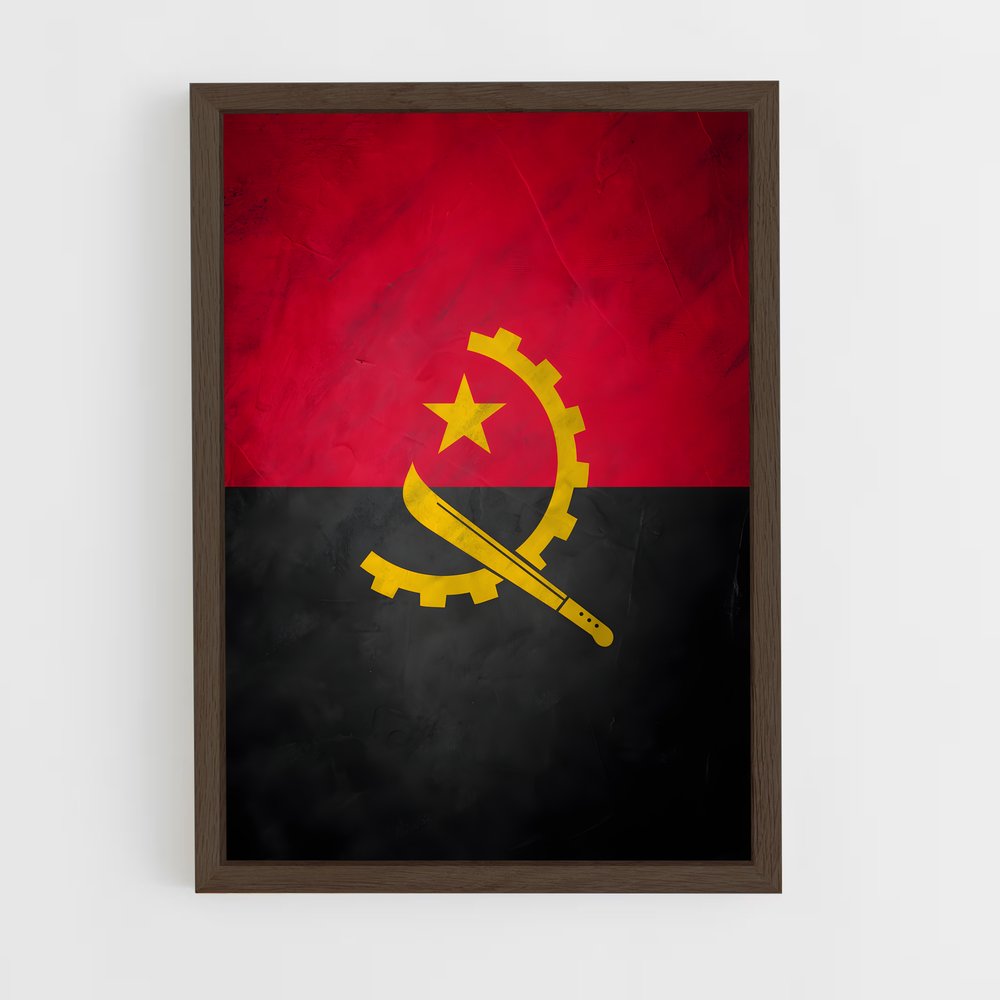 ap-angola flag-3 cadre Bois foncé