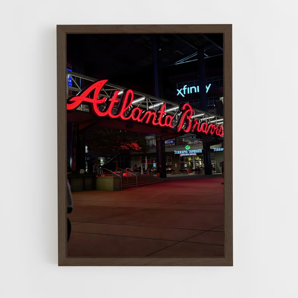 ap-atlanta braves-1 cadre Bois foncé