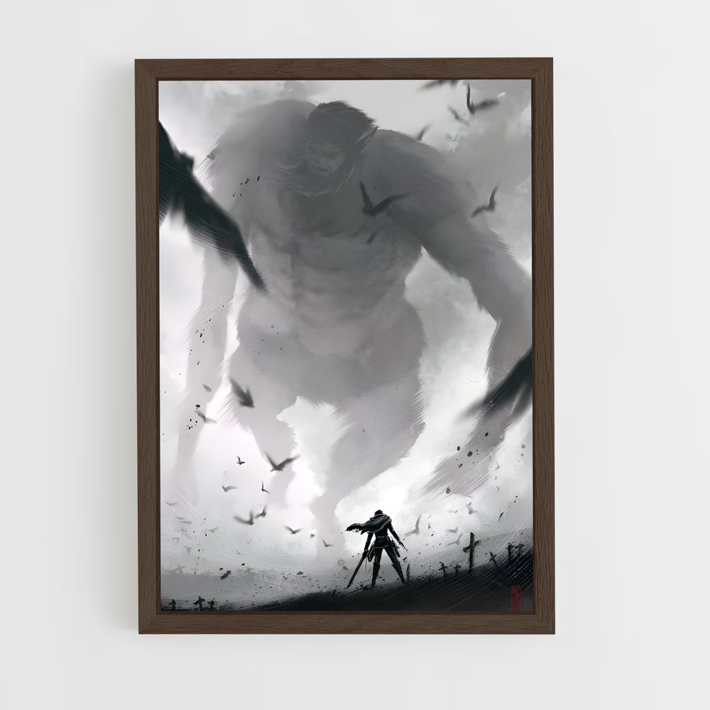 ap-attack on titan-10 cadre Bois foncé
