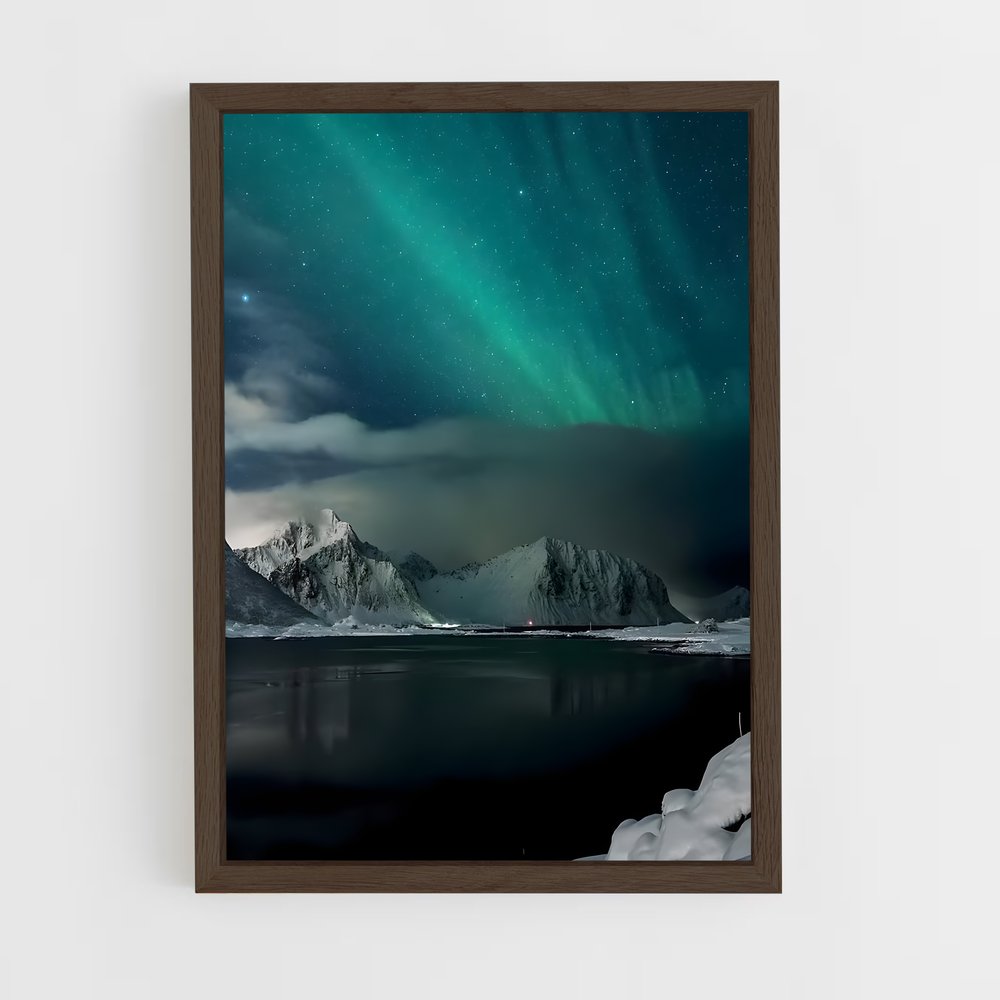 ap-aurora borealis-25 cadre Bois foncé