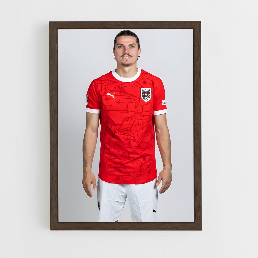 ap-austria national football team-1 cadre Bois foncé