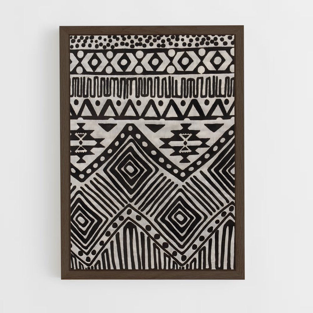 ap-aztec patterns-2 cadre Bois foncé