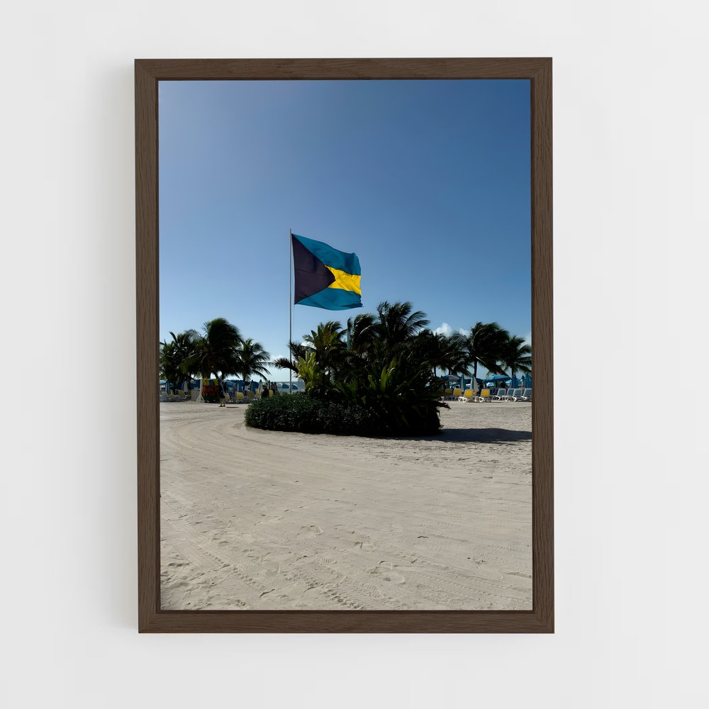 ap-bahamas flag-1 cadre Bois foncé