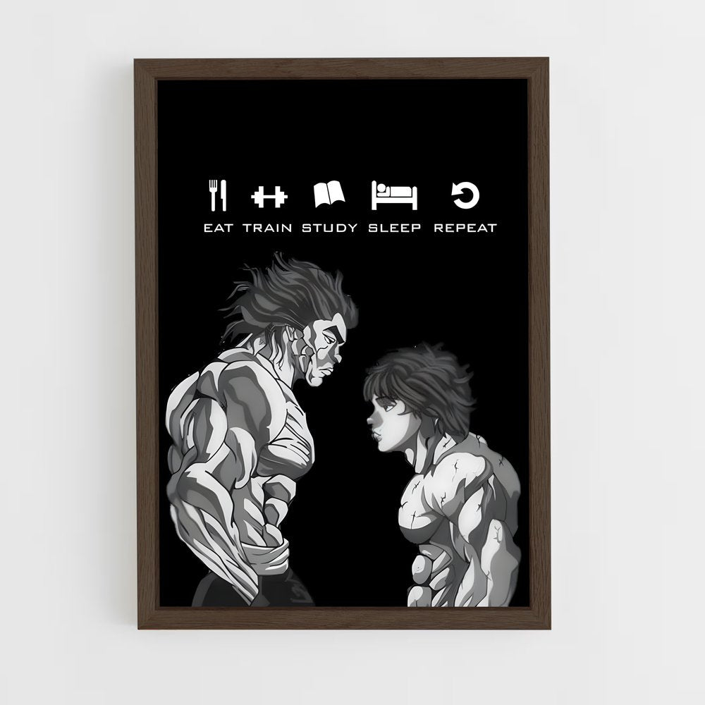 ap-baki hanma-4 cadre Bois foncé
