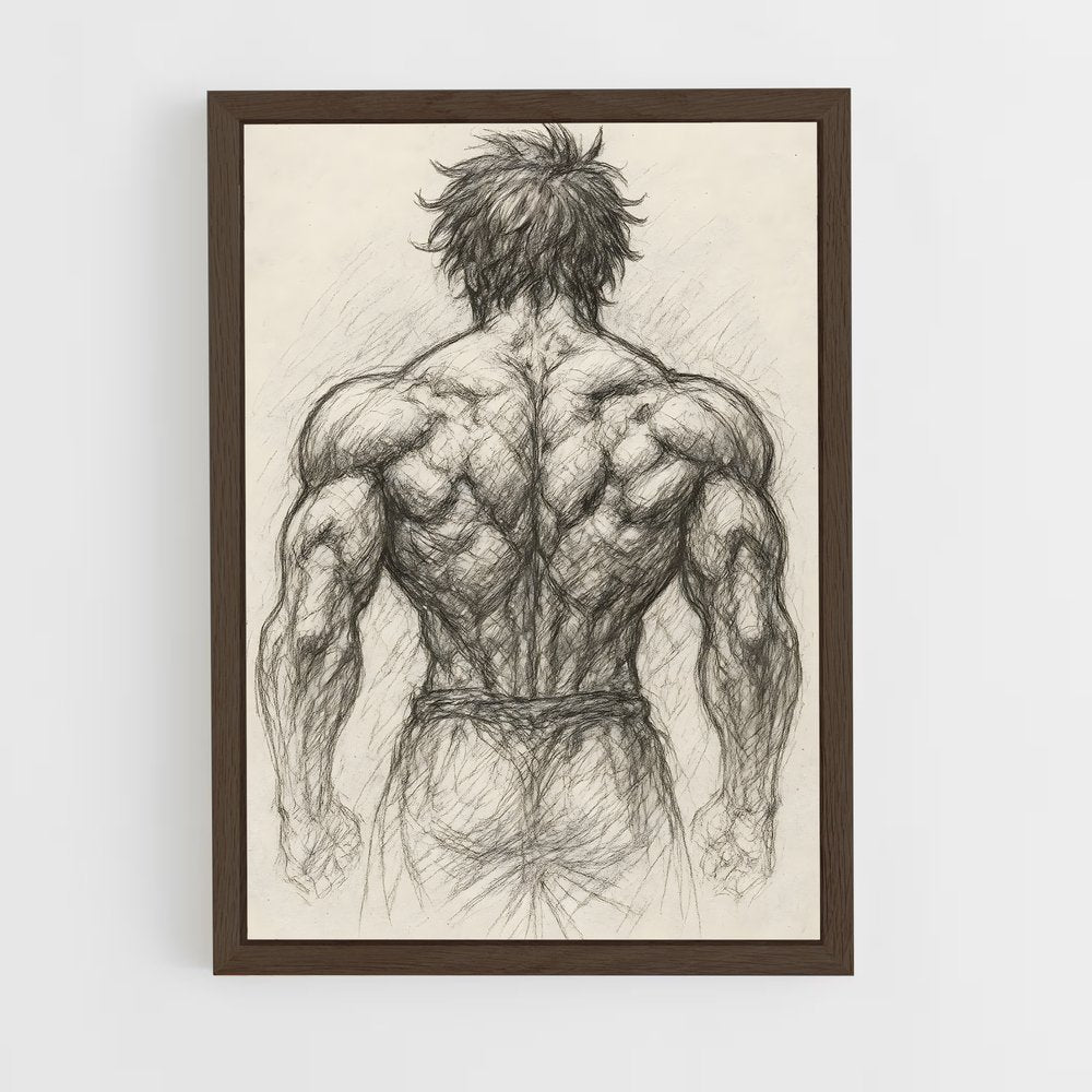 ap-baki hanma-7 cadre Bois foncé