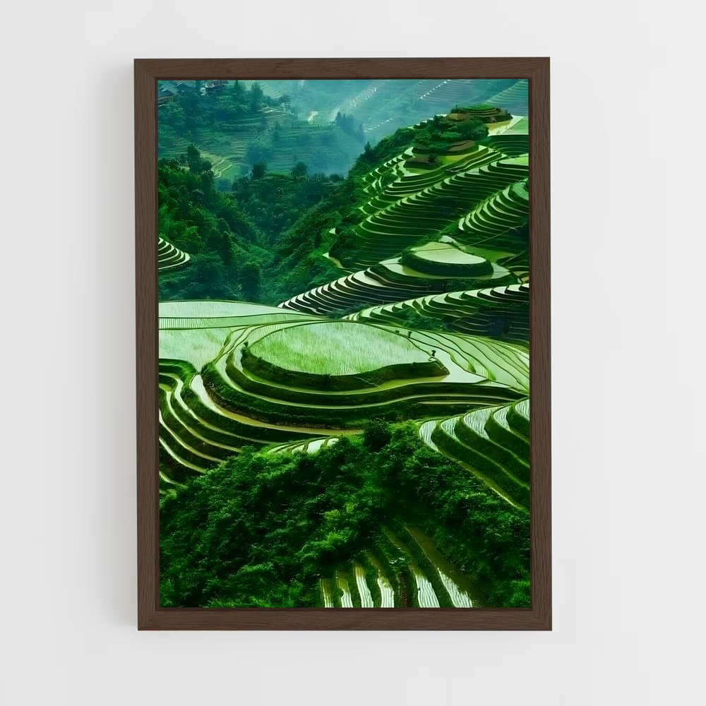 ap-banaue rice terraces-7 cadre Bois foncé