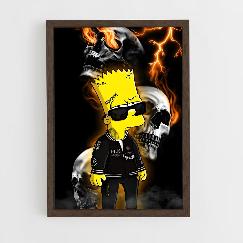 ap-bart simpson-7 cadre Bois foncé