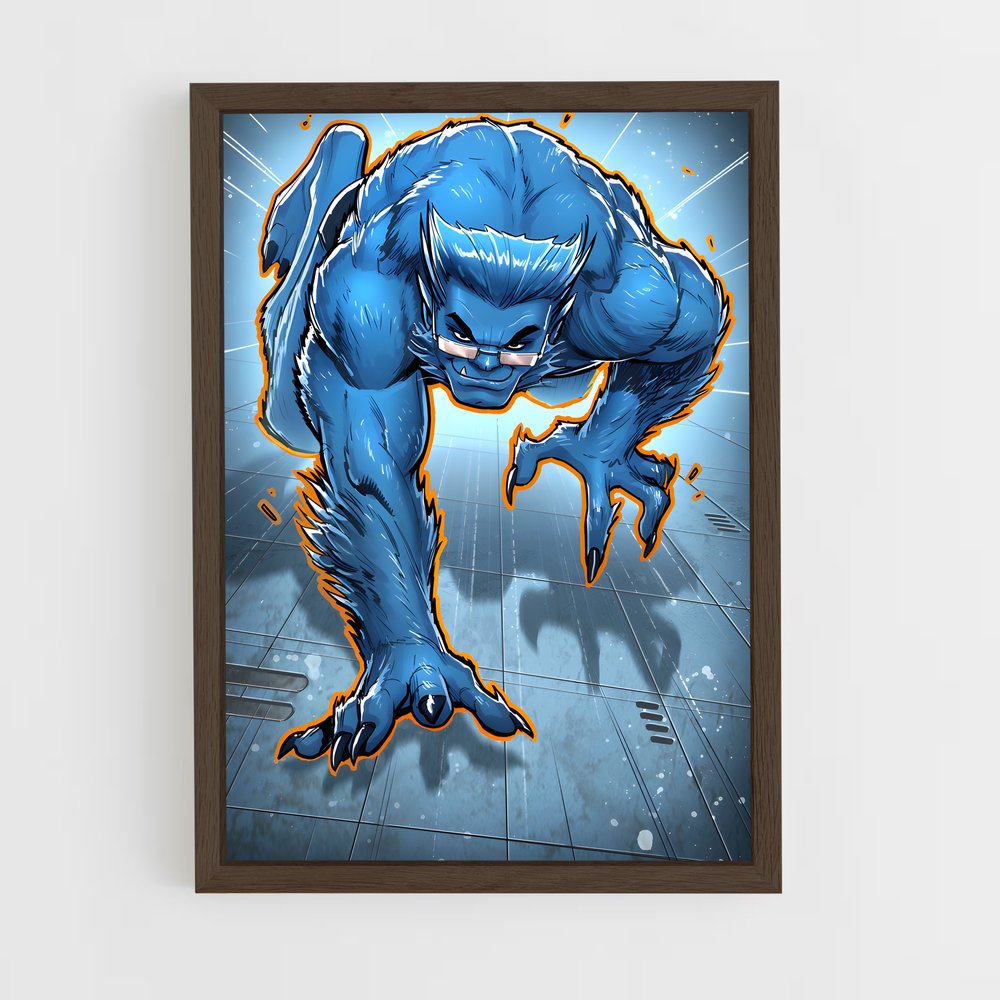 ap-beast x-men-3 cadre Bois foncé