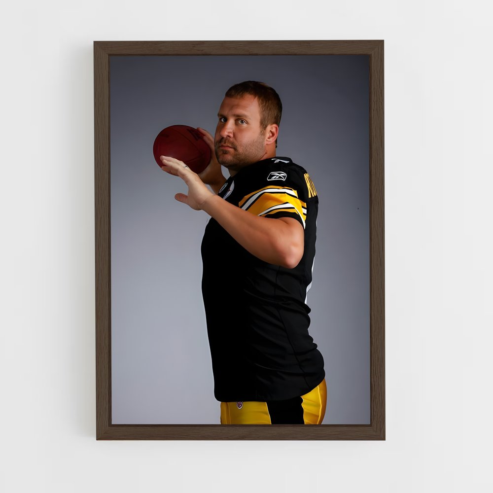 ap-ben roethlisberger-7 cadre Bois foncé