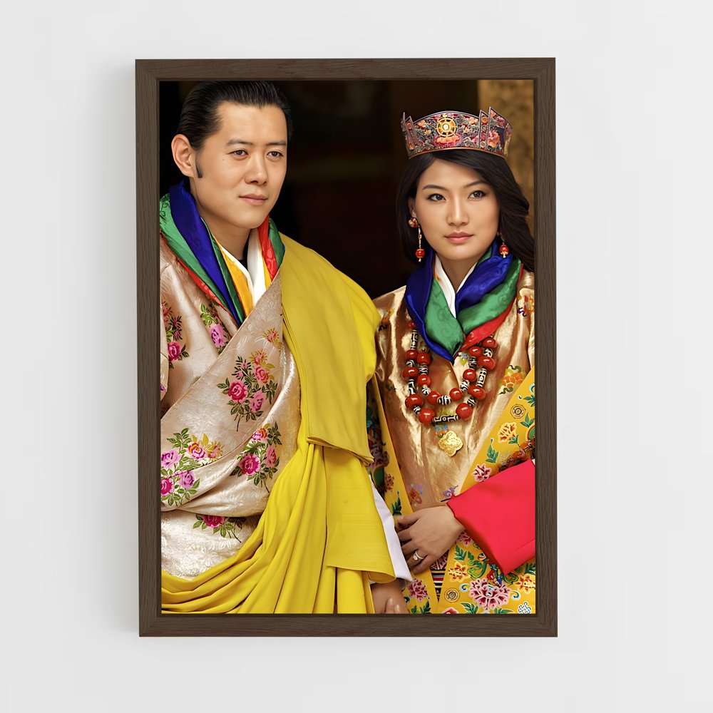 ap-bhutanese royal family-5 cadre Bois foncé