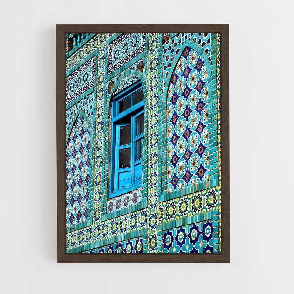 ap-blue mosque-2 cadre Bois foncé
