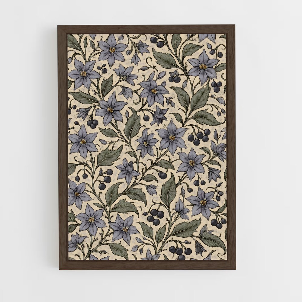 ap-botanical patterns-1 cadre Bois foncé