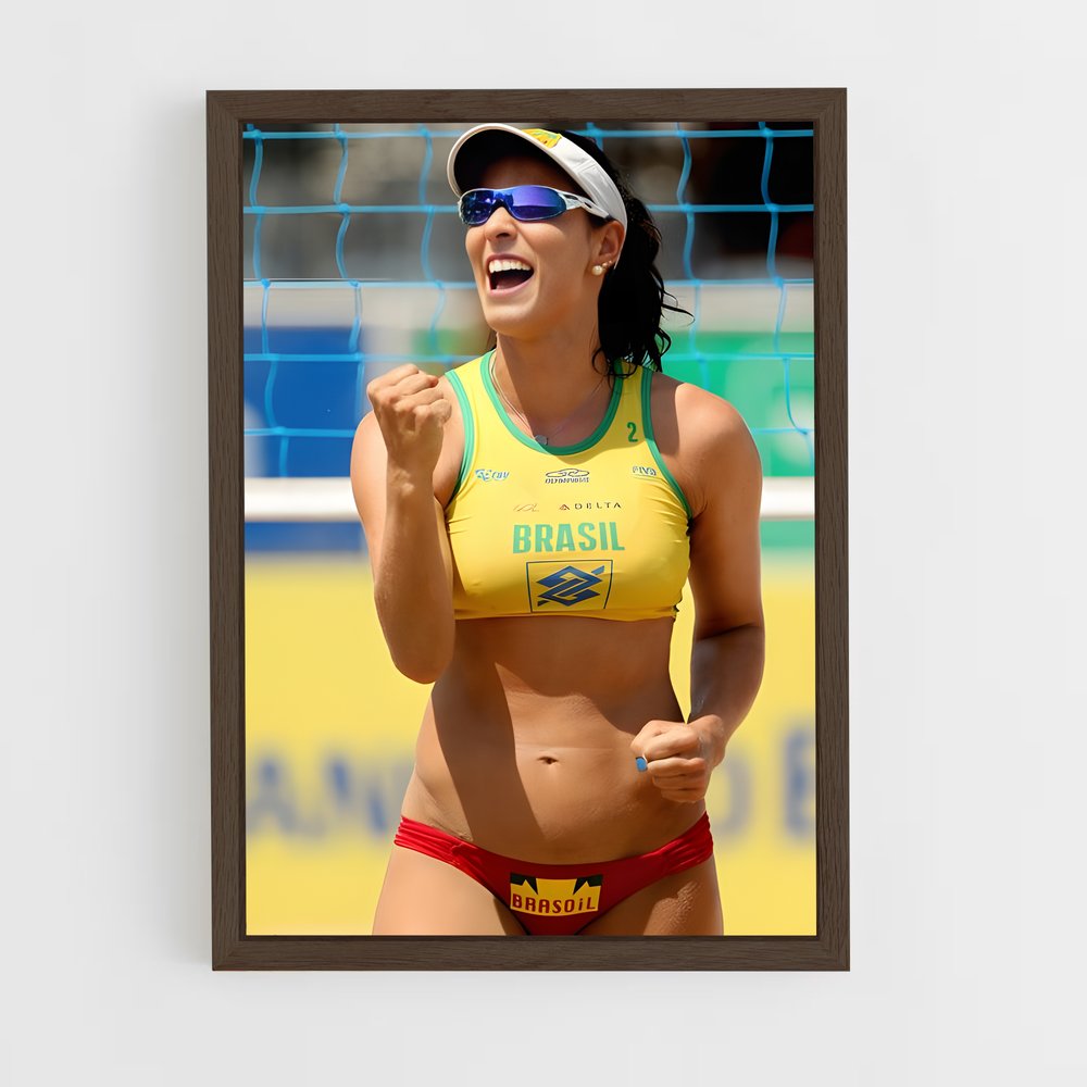 ap-brazil national beach volleyball team-2 cadre Bois foncé