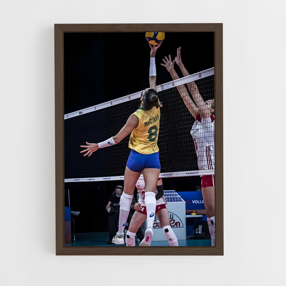 ap-brazil national volleyball team-3 cadre Bois foncé