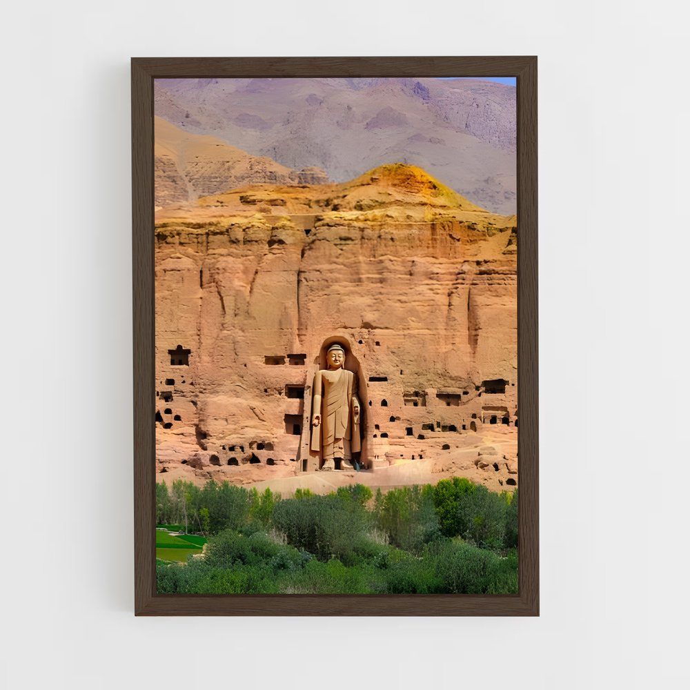 ap-buddhas of bamyan-9 cadre Bois foncé