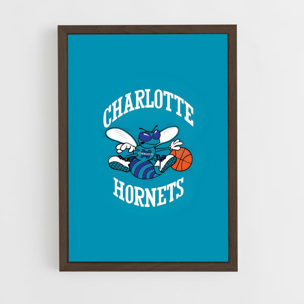 ap-charlotte hornets-7 cadre Bois foncé