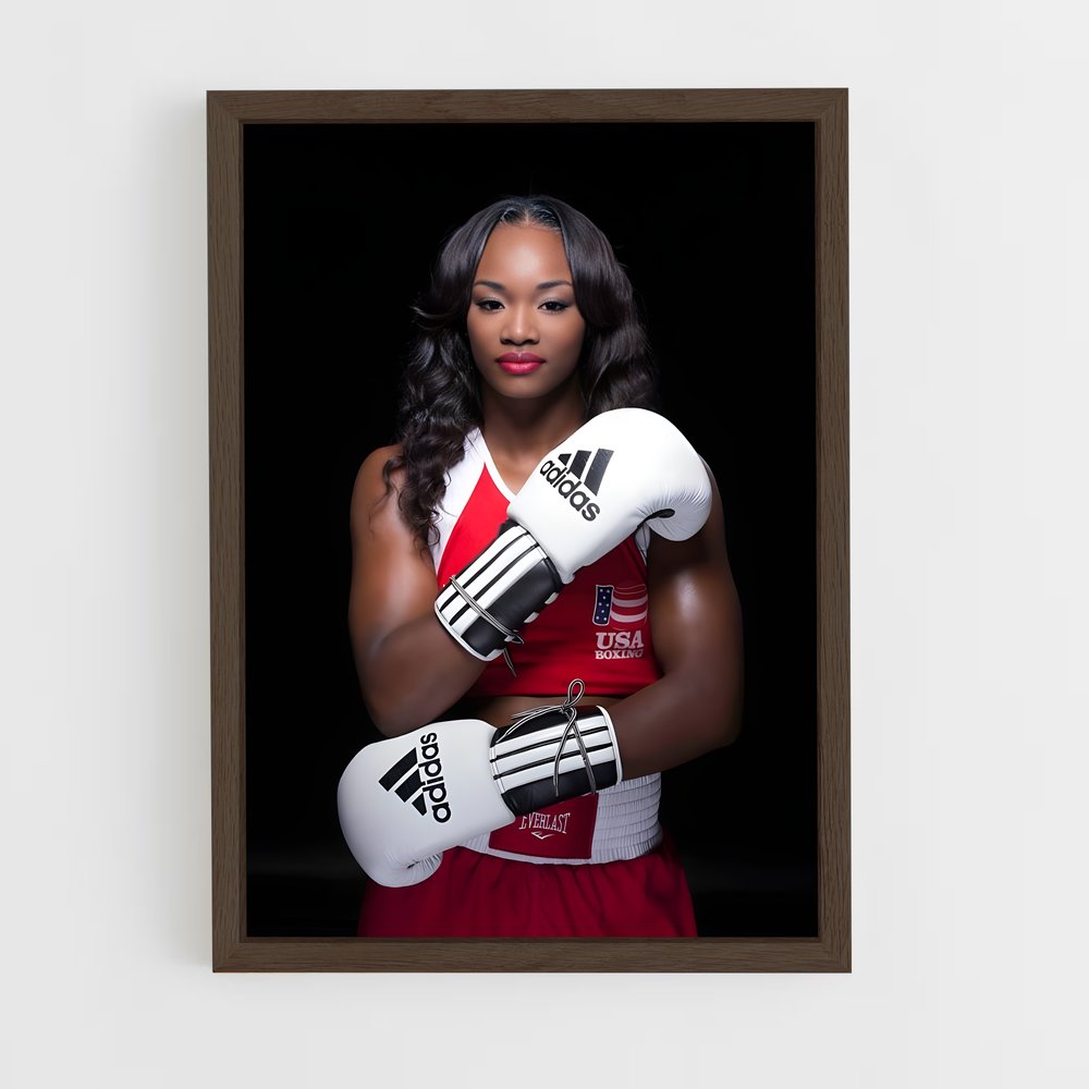 ap-claressa shields-1 cadre Bois foncé
