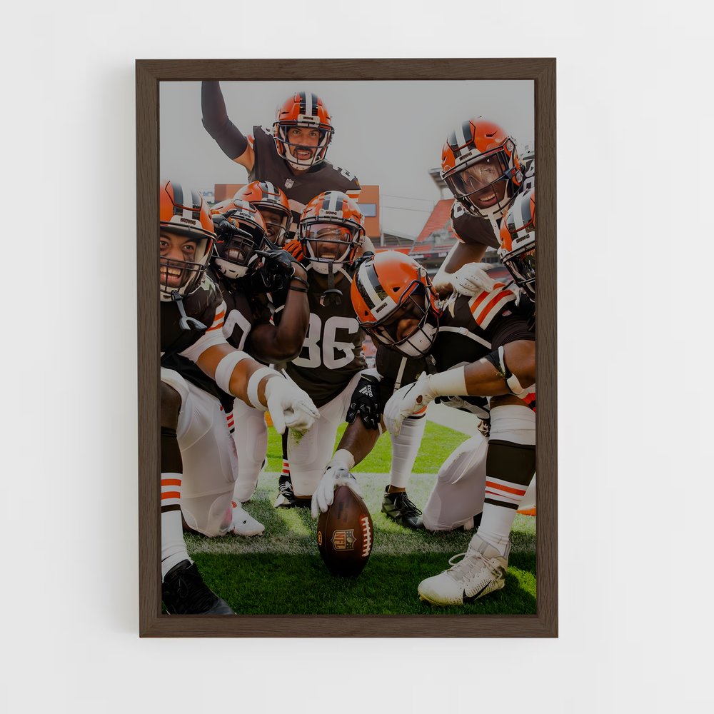 ap-cleveland browns-1 cadre Bois foncé