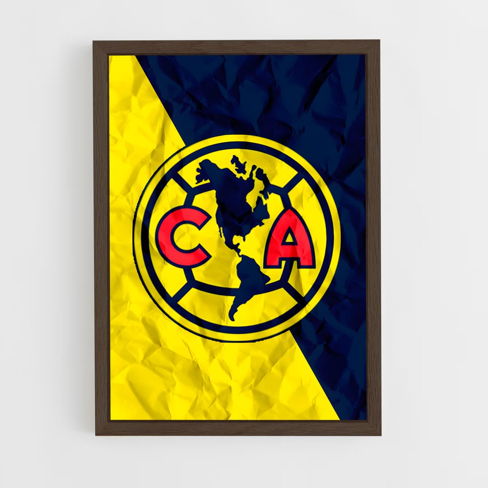 ap-club de futbol america-4 cadre Bois foncé
