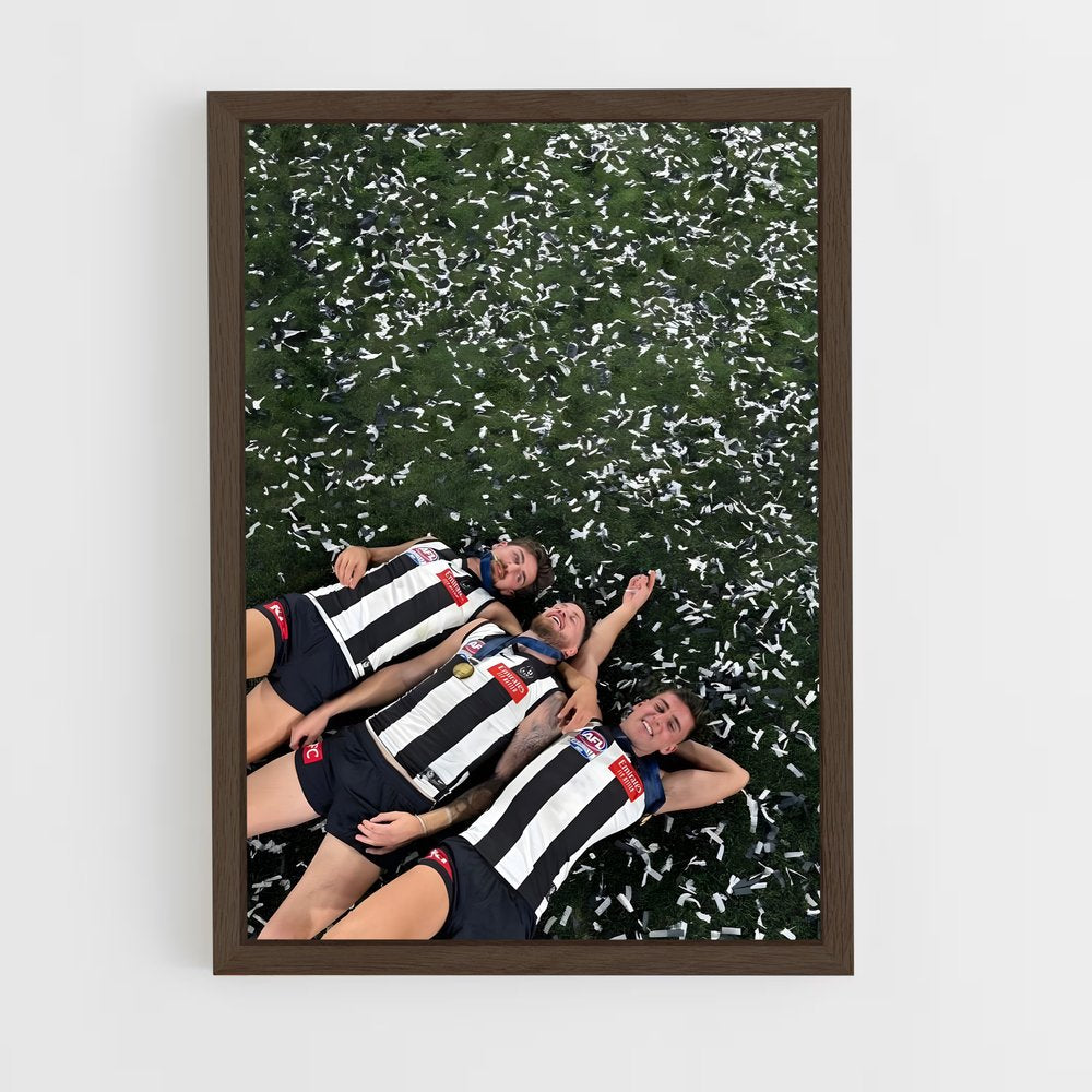 ap-collingwood magpies-7 cadre Bois foncé