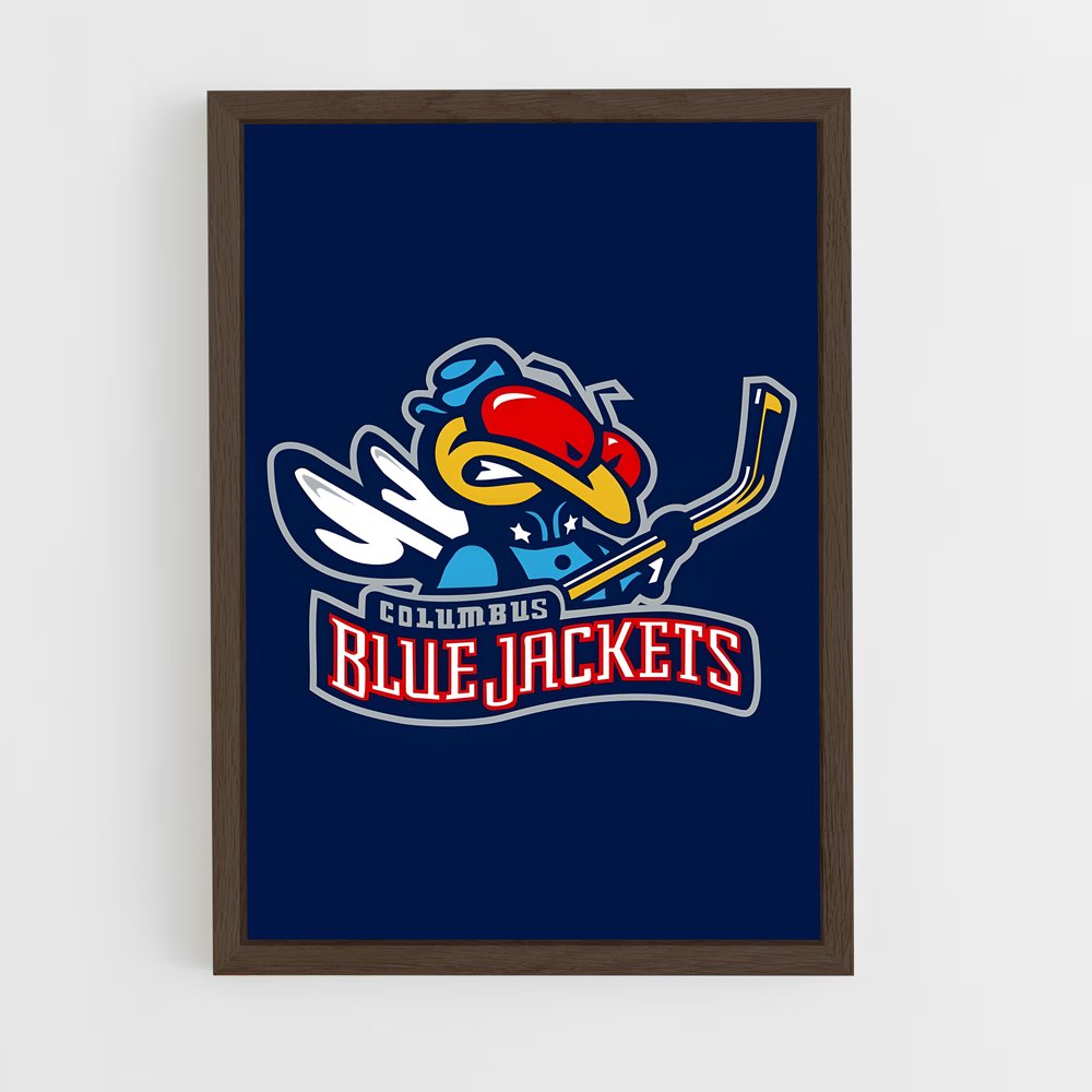ap-columbus blue jackets-6 cadre Bois foncé