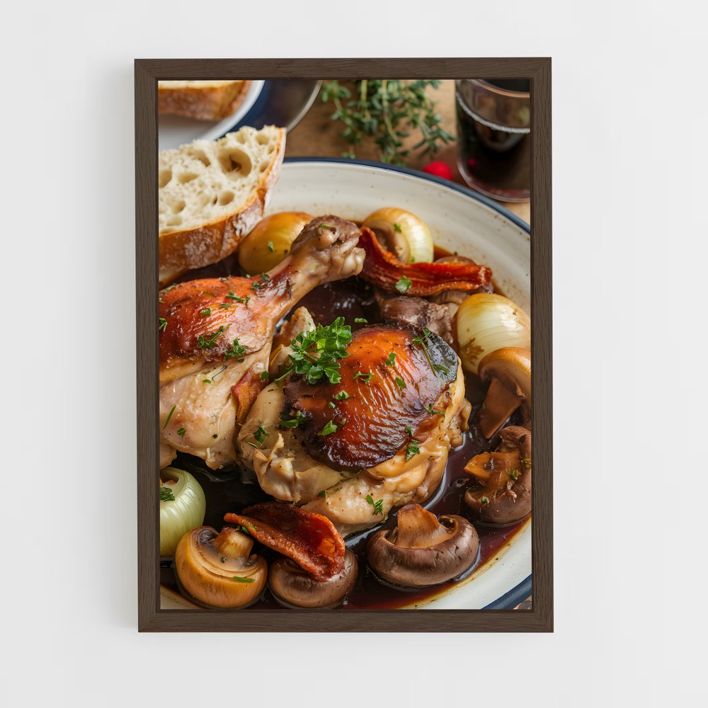 ap-coq au vin-2 cadre Bois foncé