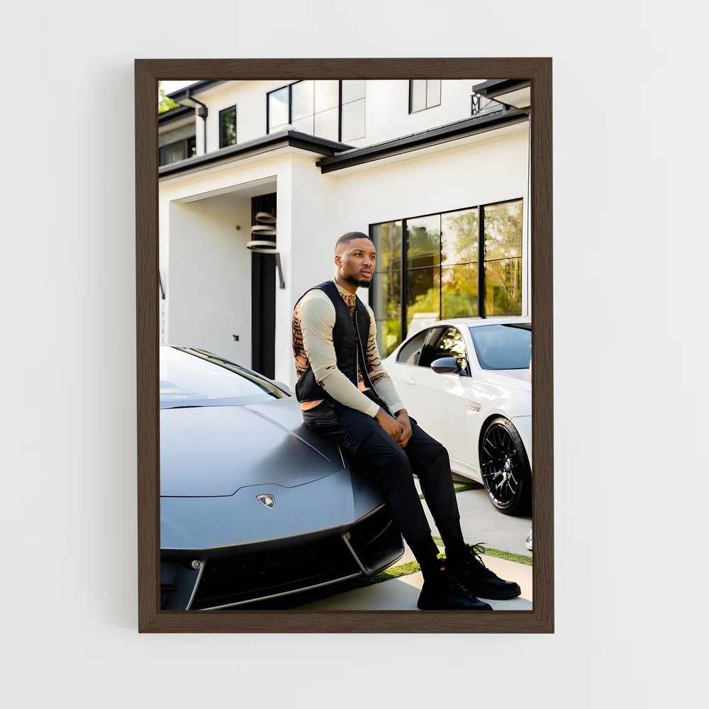 ap-damian lillard-4 cadre Bois foncé