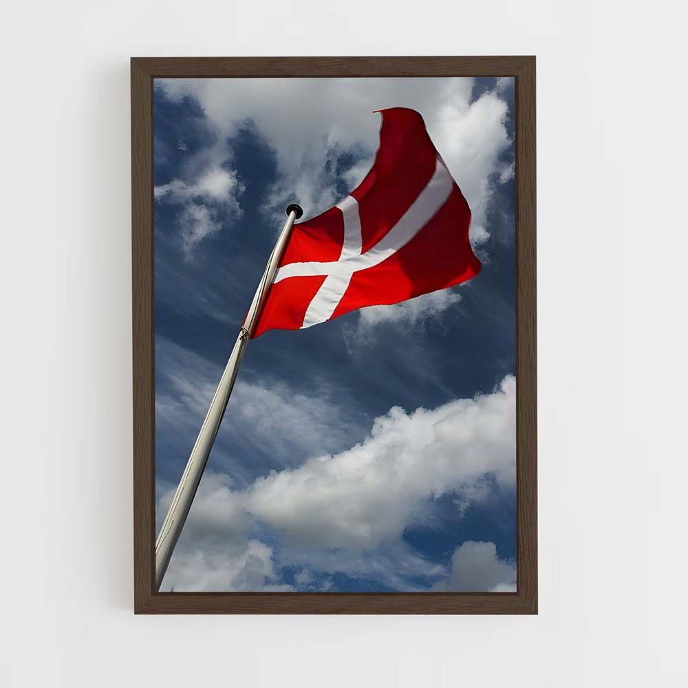 ap-denmark flag-3 cadre Bois foncé
