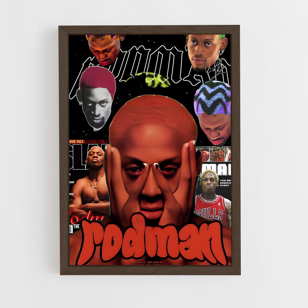 ap-dennis rodman-10 cadre Bois foncé