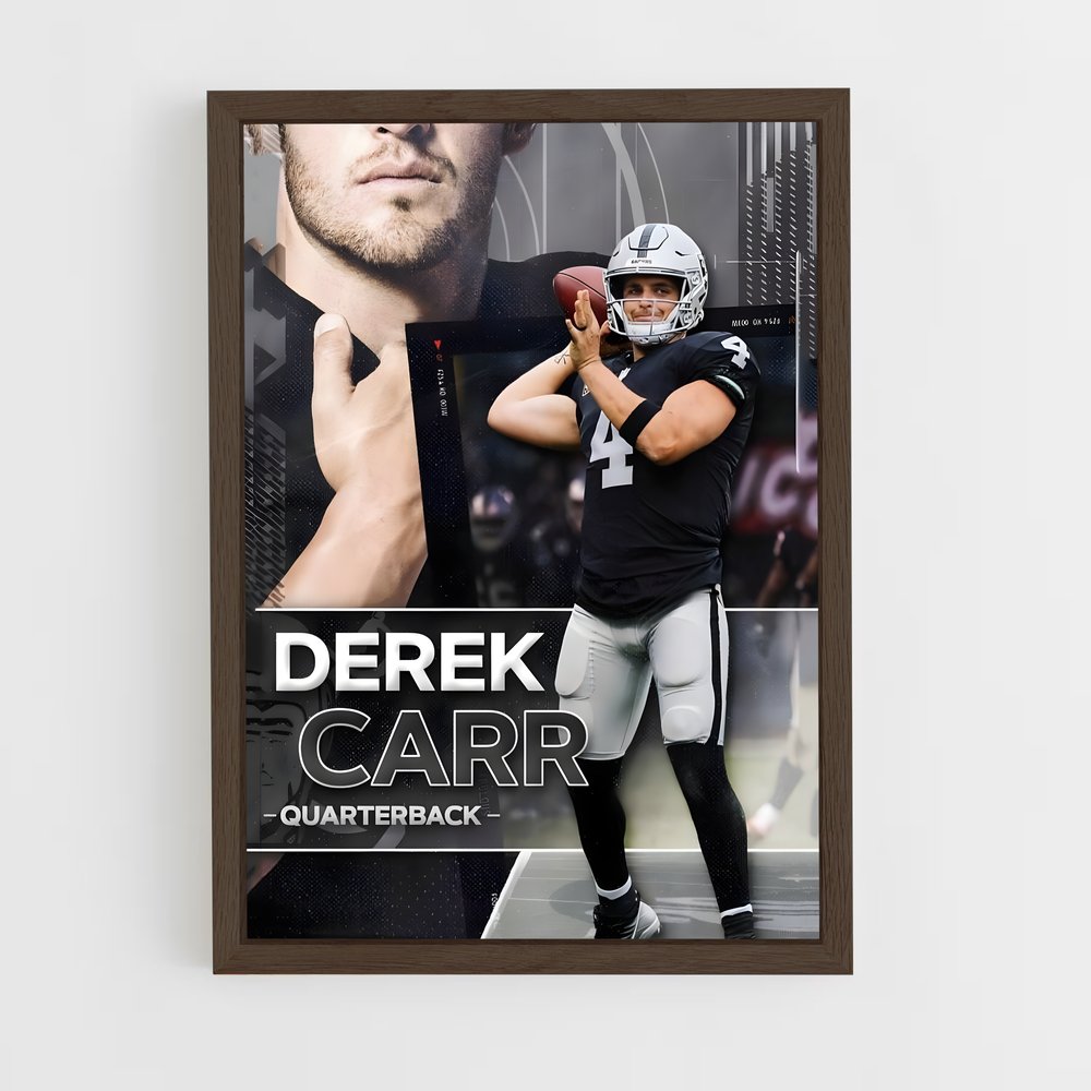 ap-derek carr-3 cadre Bois foncé