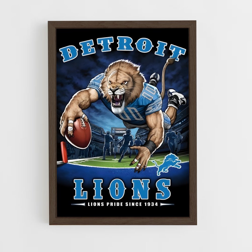 ap-detroit lions-7 cadre Bois foncé