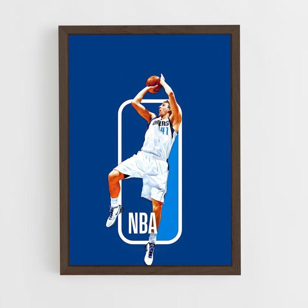 ap-dirk nowitzki-11 cadre Bois foncé