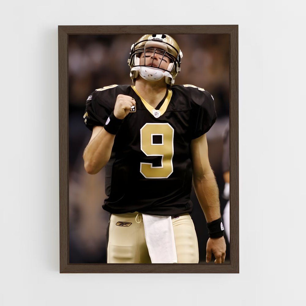 ap-drew brees-5 cadre Bois foncé
