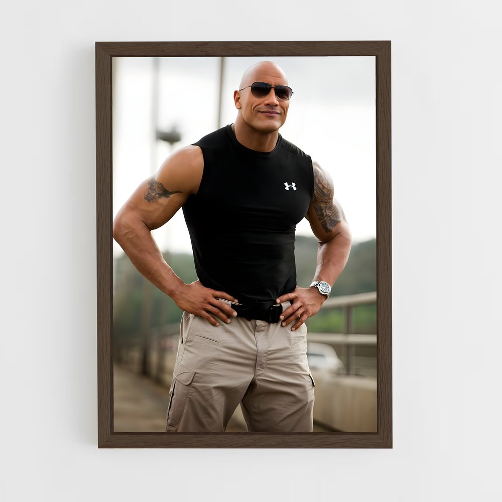 ap-dwayne johnson-11 cadre Bois foncé