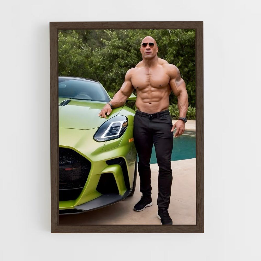 ap-dwayne johnson-8 cadre Bois foncé