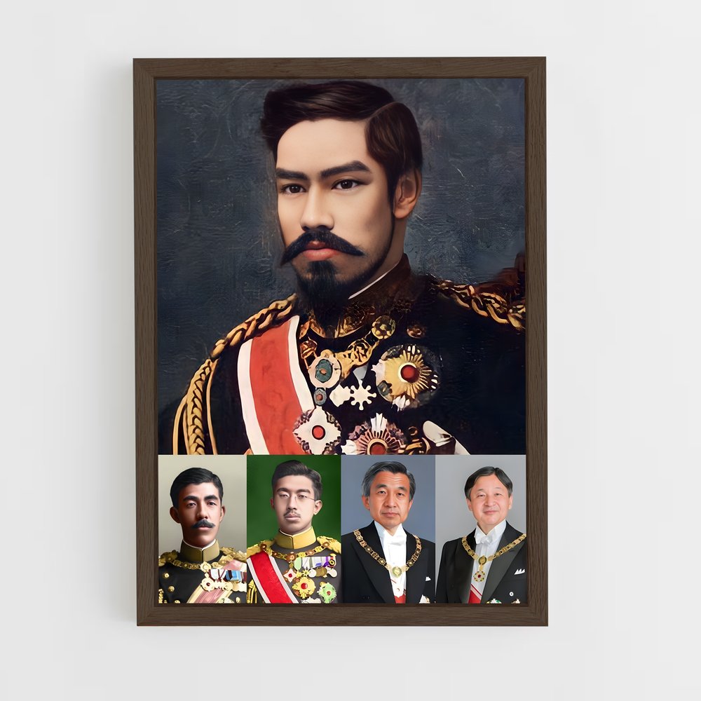 ap-emperor naruhito-5 cadre Bois foncé