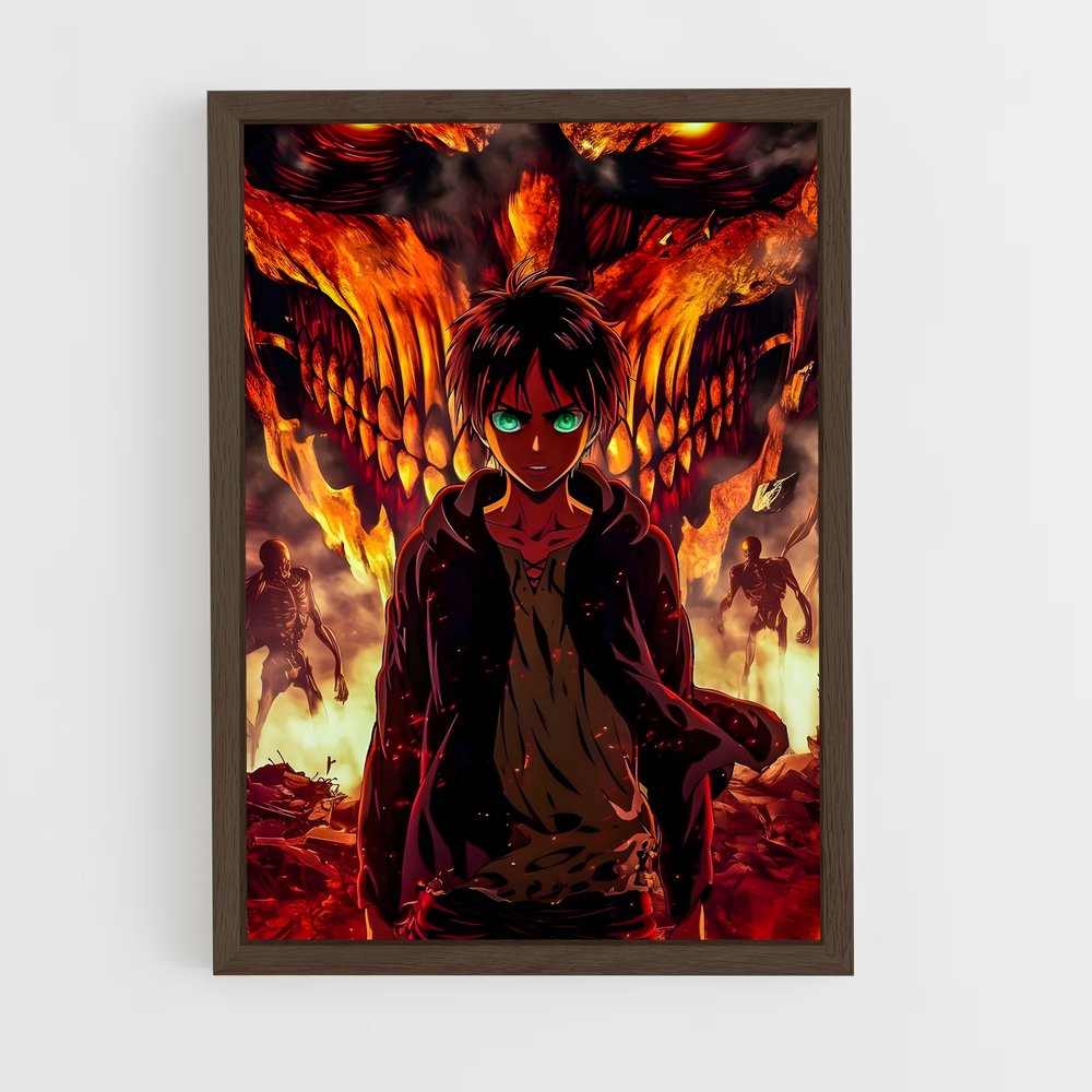 ap-eren yeager-4 cadre Bois foncé