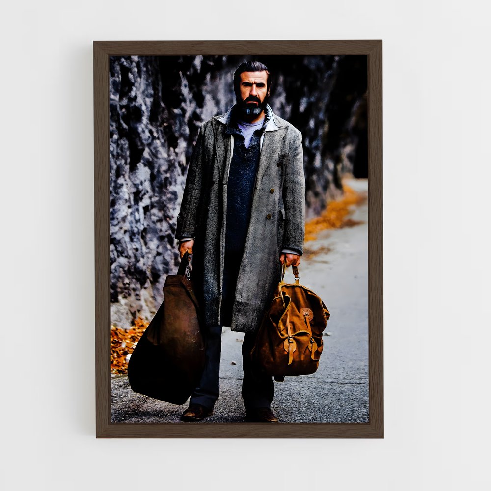 ap-eric cantona-2 cadre Bois foncé