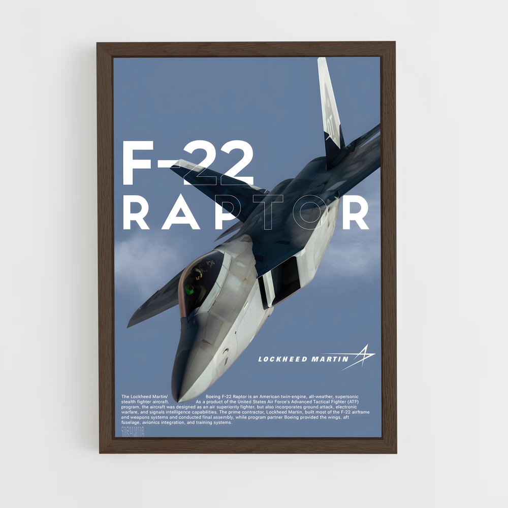 ap-f-22 raptor-4 cadre Bois foncé
