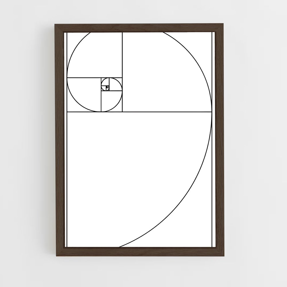 ap-fibonacci spiral-3 cadre Bois foncé