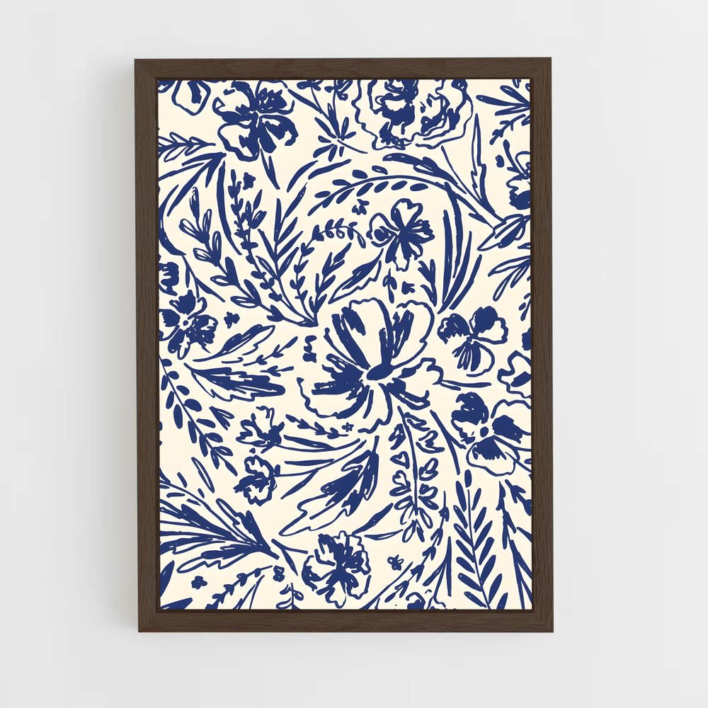 ap-floral patterns-1 cadre Bois foncé