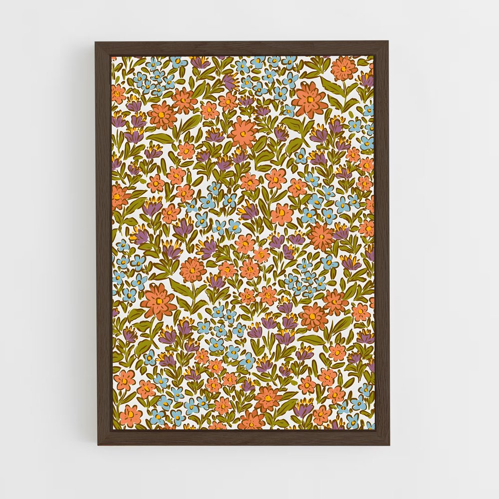 ap-floral patterns-11 cadre Bois foncé