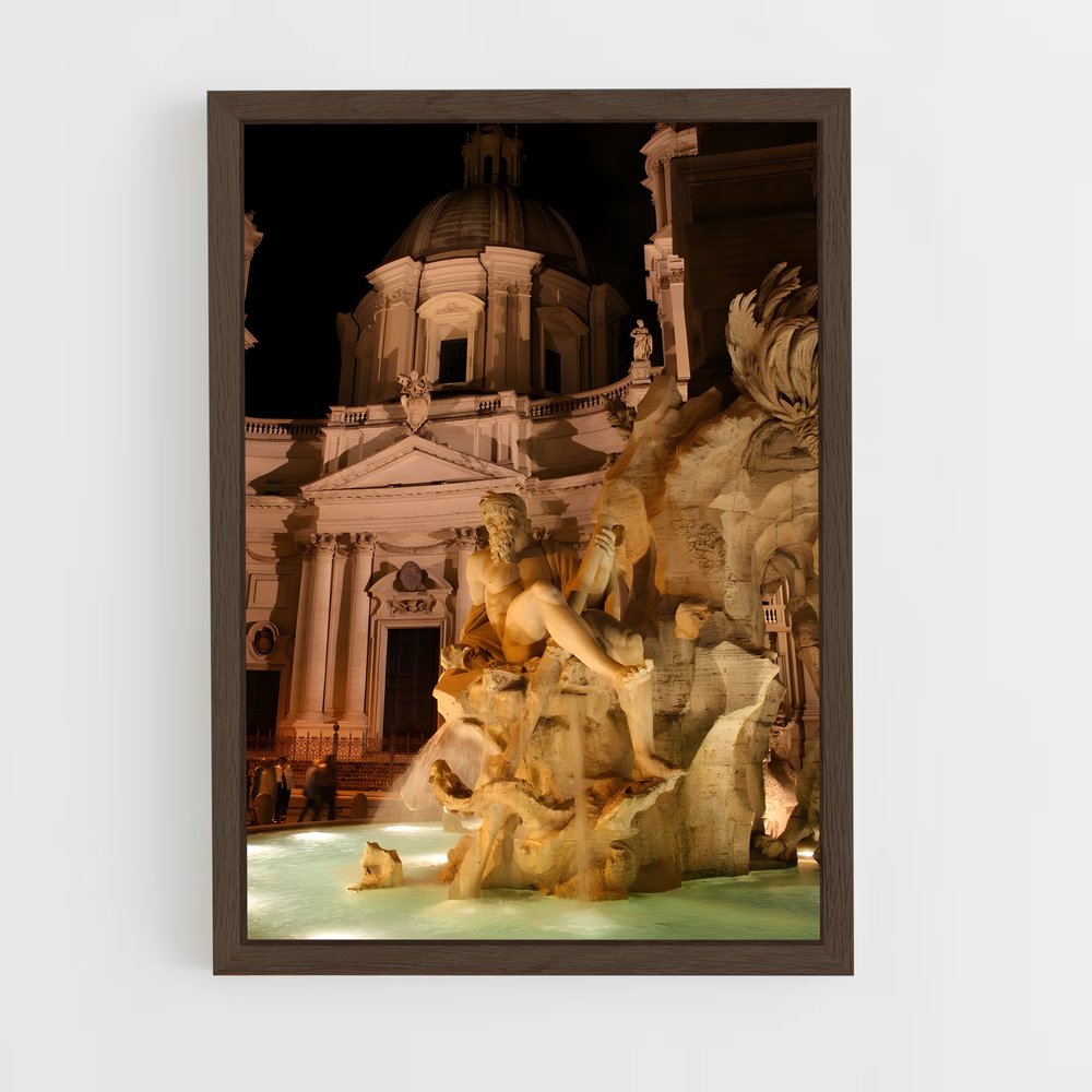 ap-fountain of four rivers bernini-6 cadre Bois foncé