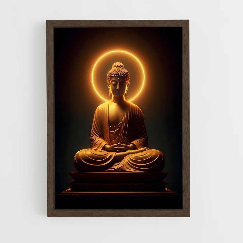 ap-gautama buddha-17 cadre Bois foncé