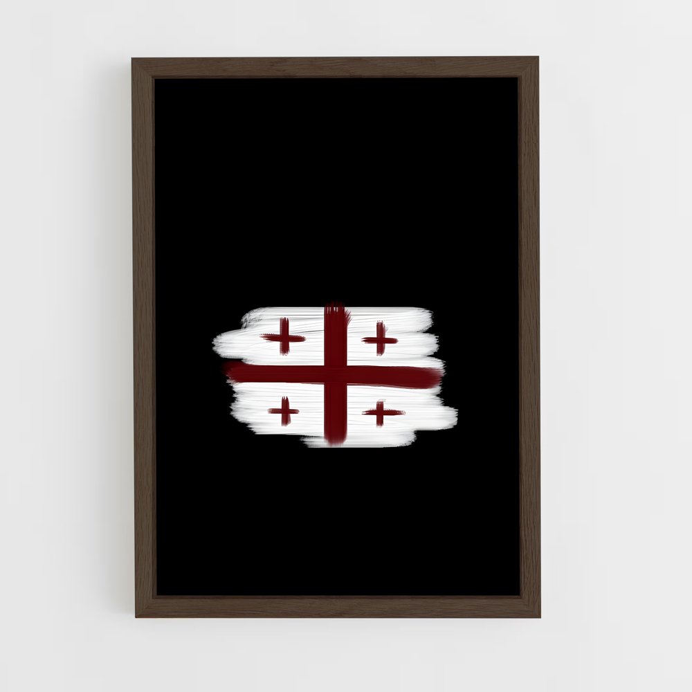 ap-georgia flag-4 cadre Bois foncé